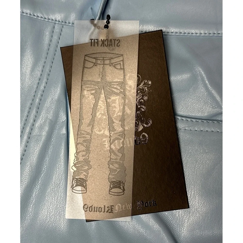 Men KLOUD9 Cargo Stacked Pants Flared Bell Bottom Mens Size 30/36 Baby Blue